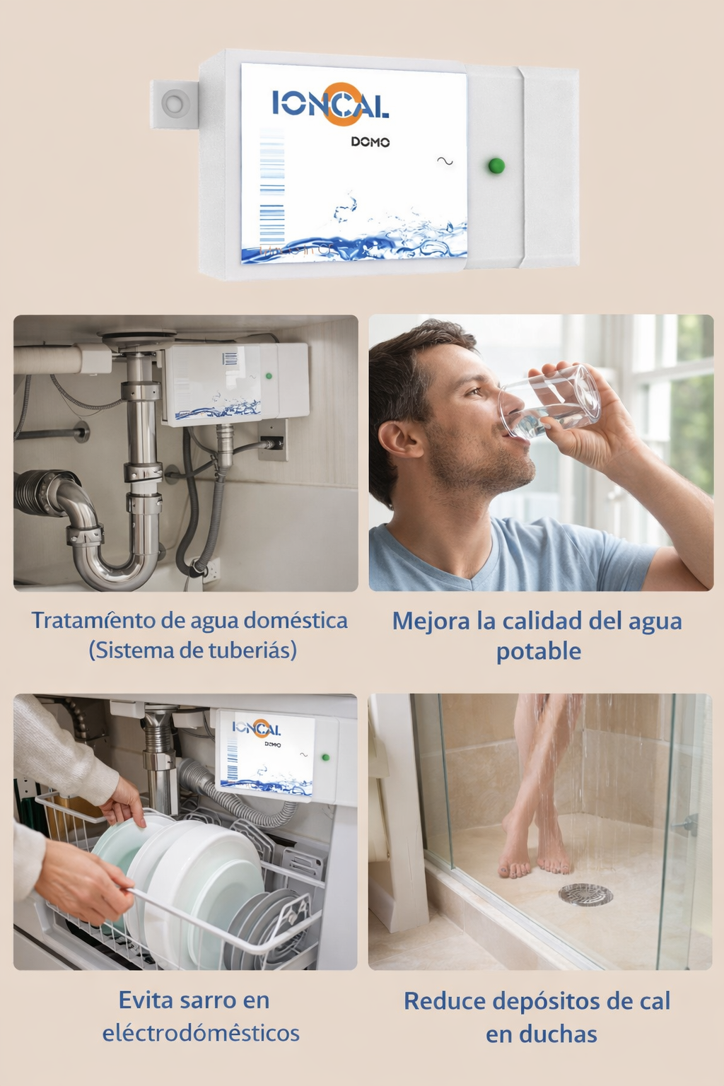 Descalcificador Residencial Sin Sal Ioncal Domo – 3,500 L/hora